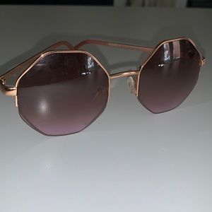 Rose gold octagonal sunglasses- beautiful!